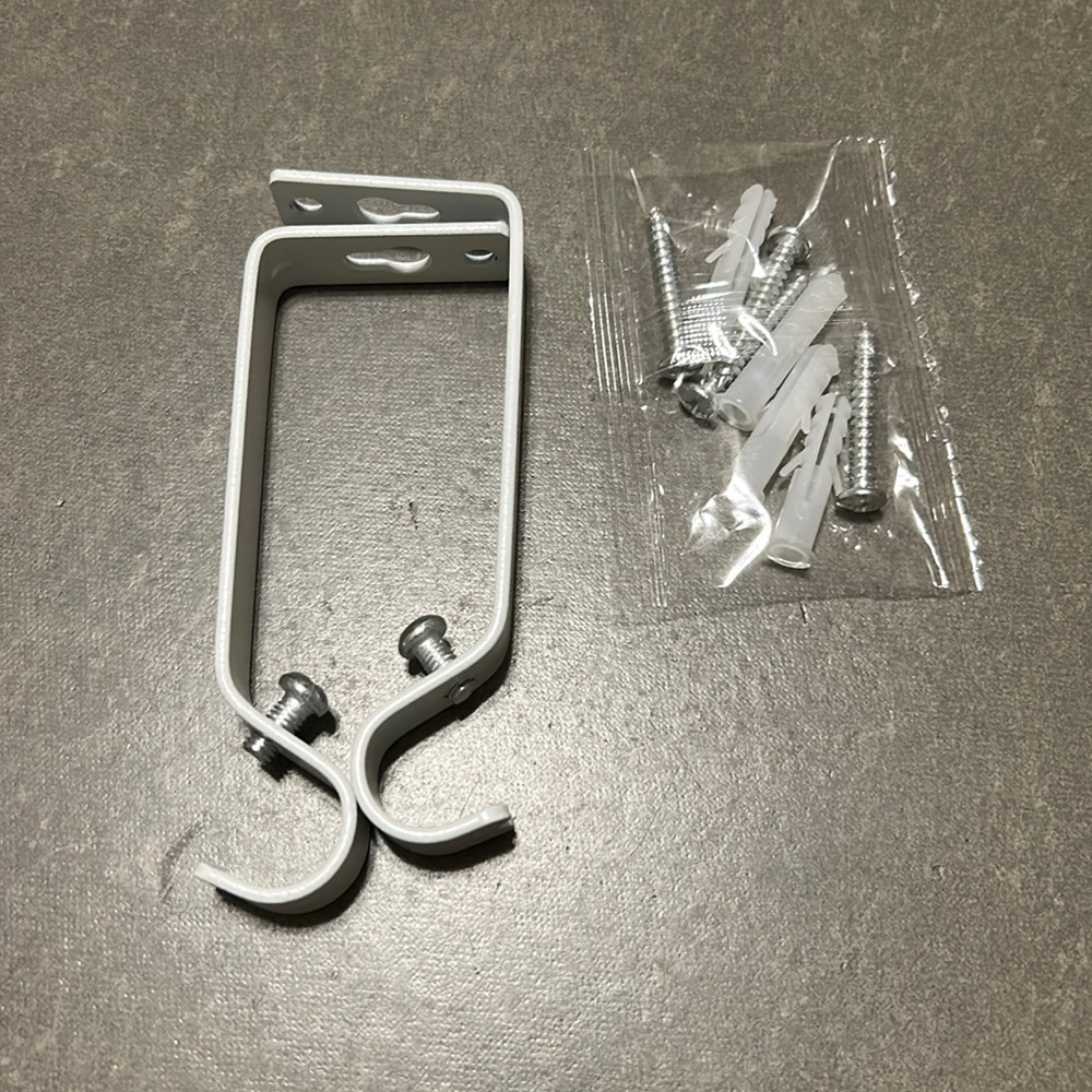 White brackets for curtain rod